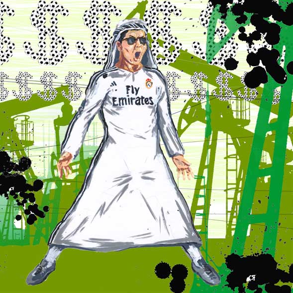 Cristiano Ronaldo CR7 dibujo drawing jeque arabe mundial futbol Qatar_Outon